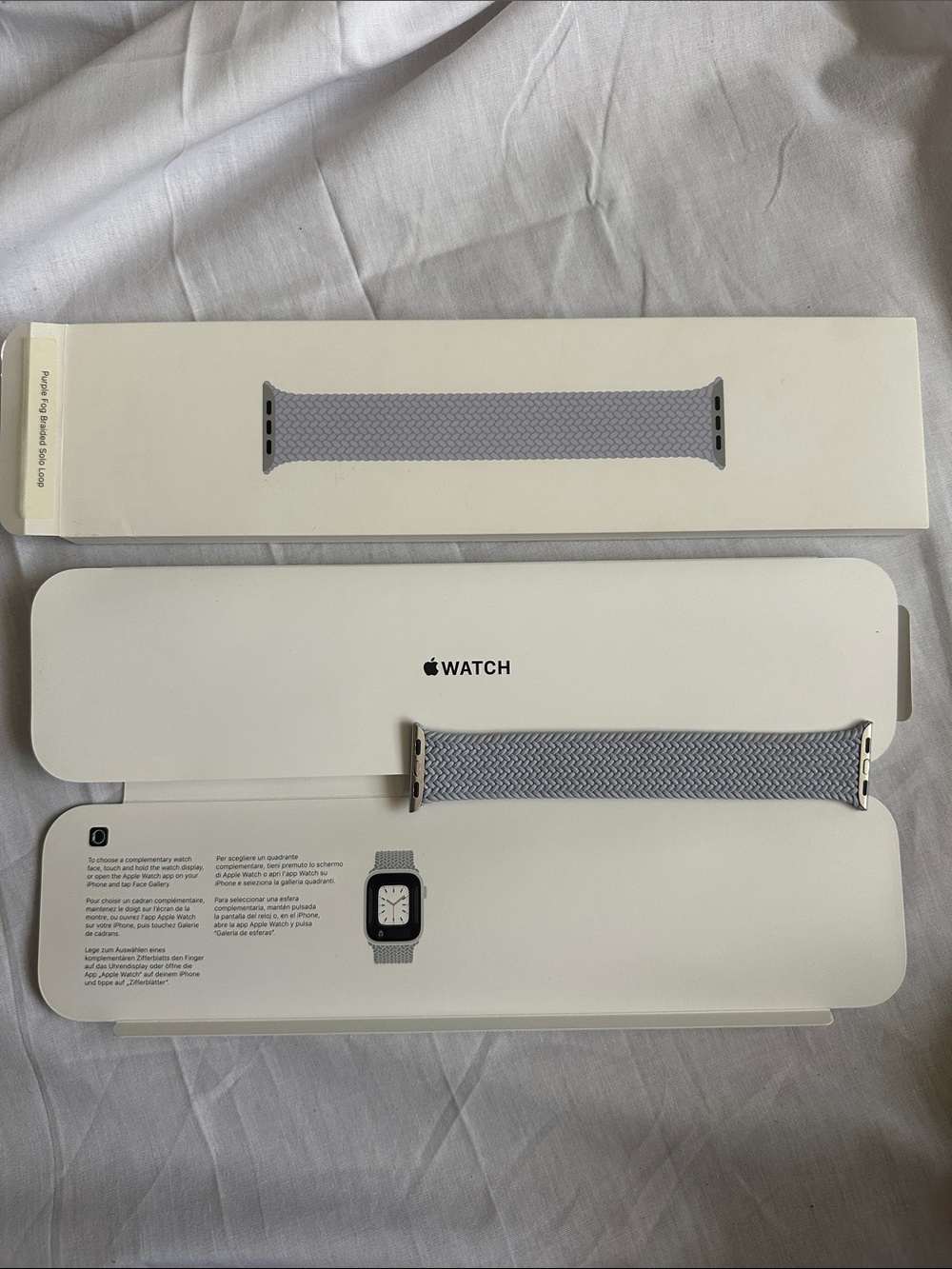 Apple Watch Braided Solo Loop Purple Fog Size 8 41mm Genuine Apple